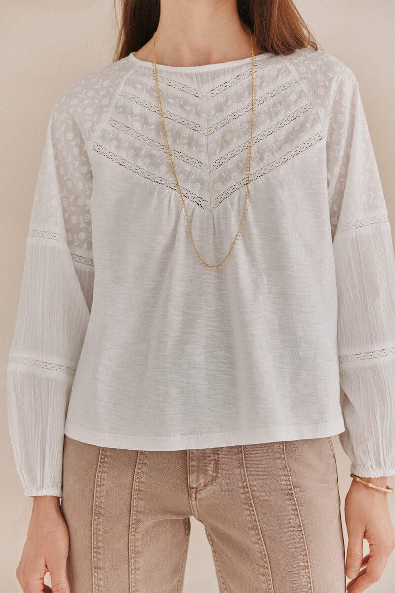 Pedro Del Hierro Fabiola. Camiseta Tiras Bordadas