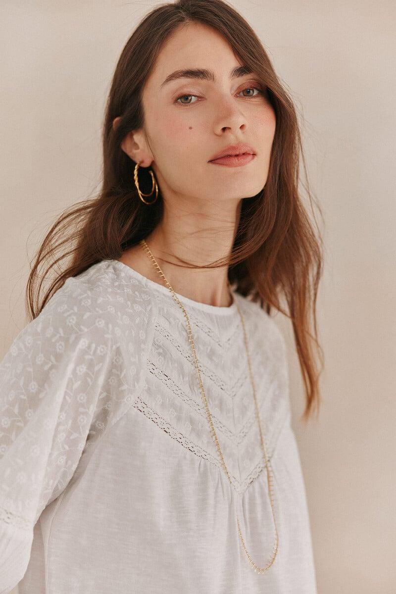 Pedro Del Hierro Fabiola. Camiseta Tiras Bordadas