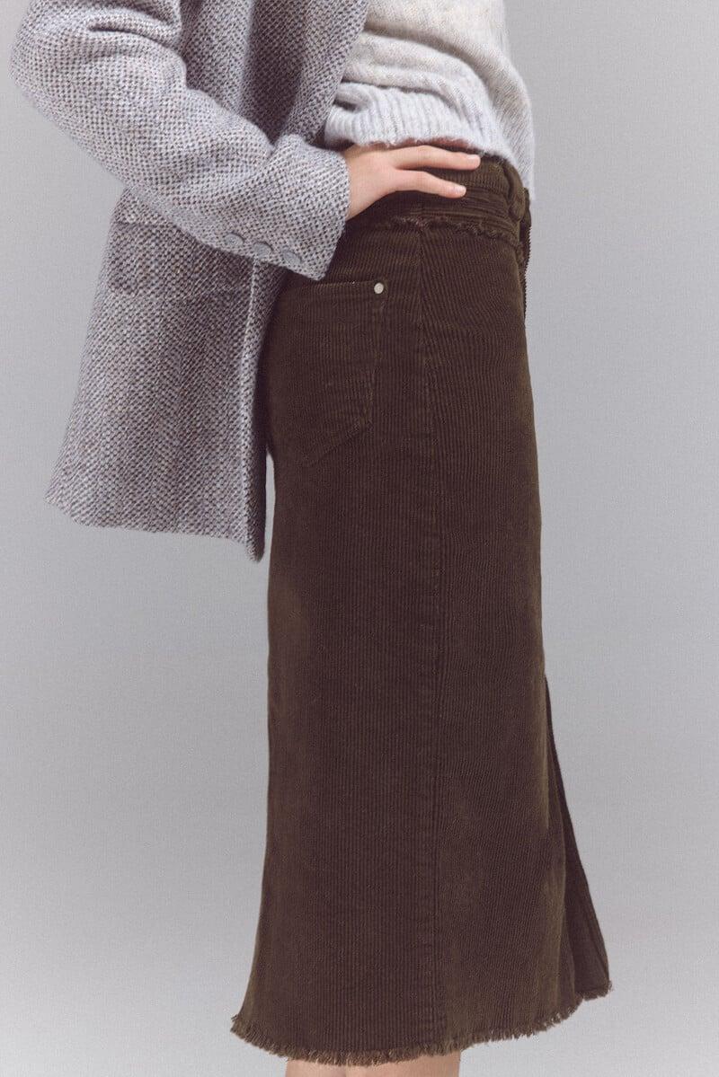 Pedro Del Hierro Falda Corduroy Canesú