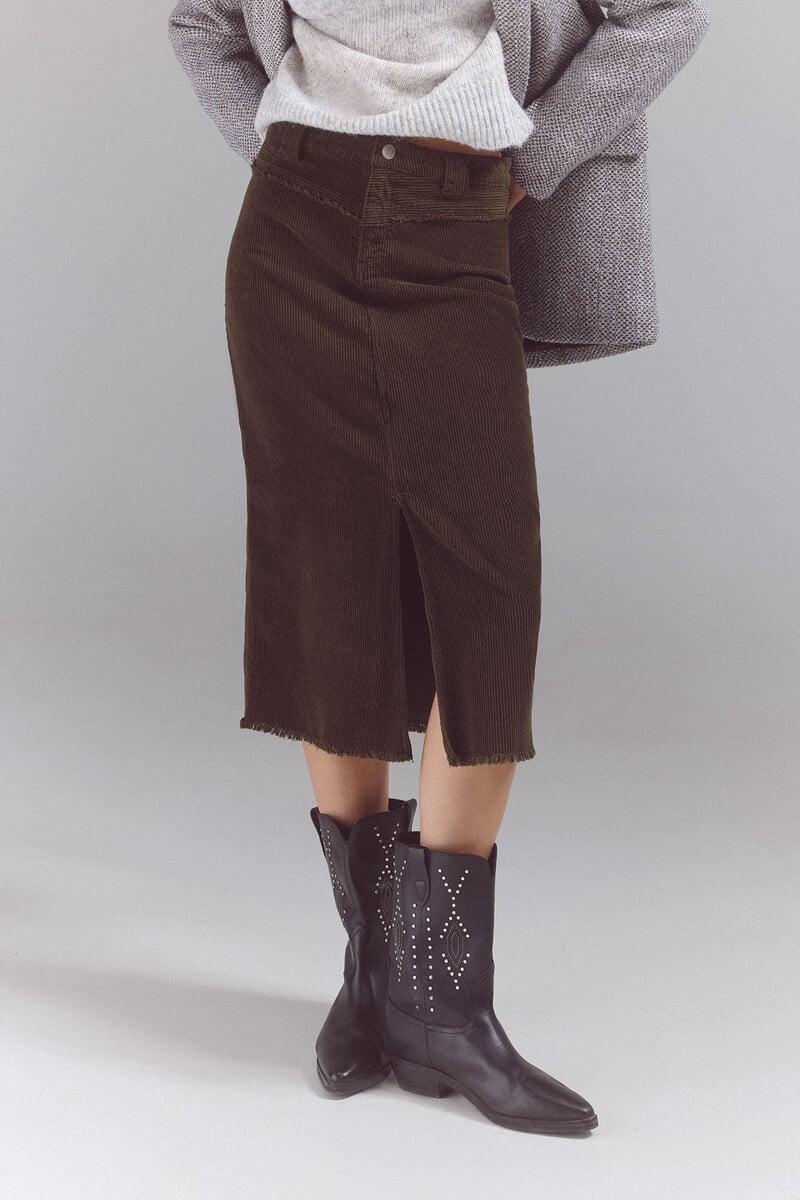 Pedro Del Hierro Falda Corduroy Canesú
