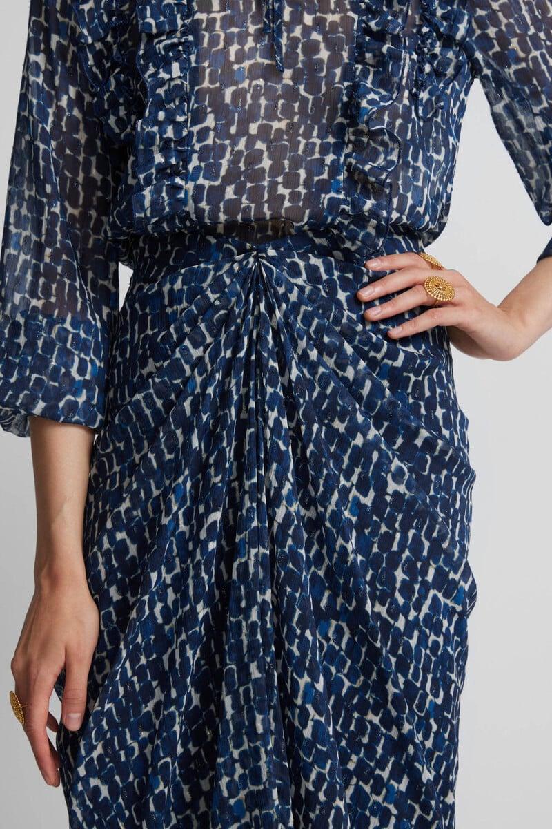 Pedro Del Hierro Falda Drapeada Estampado