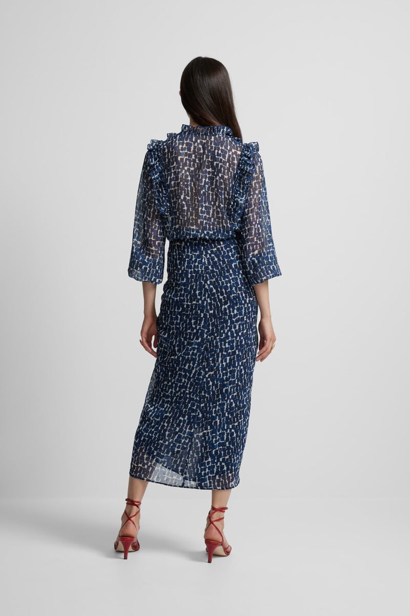 Pedro Del Hierro Falda Drapeada Estampado