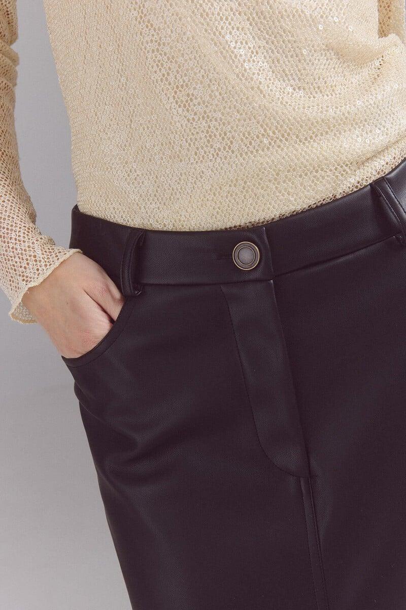 Pedro Del Hierro Falda Larga En Efecto Piel