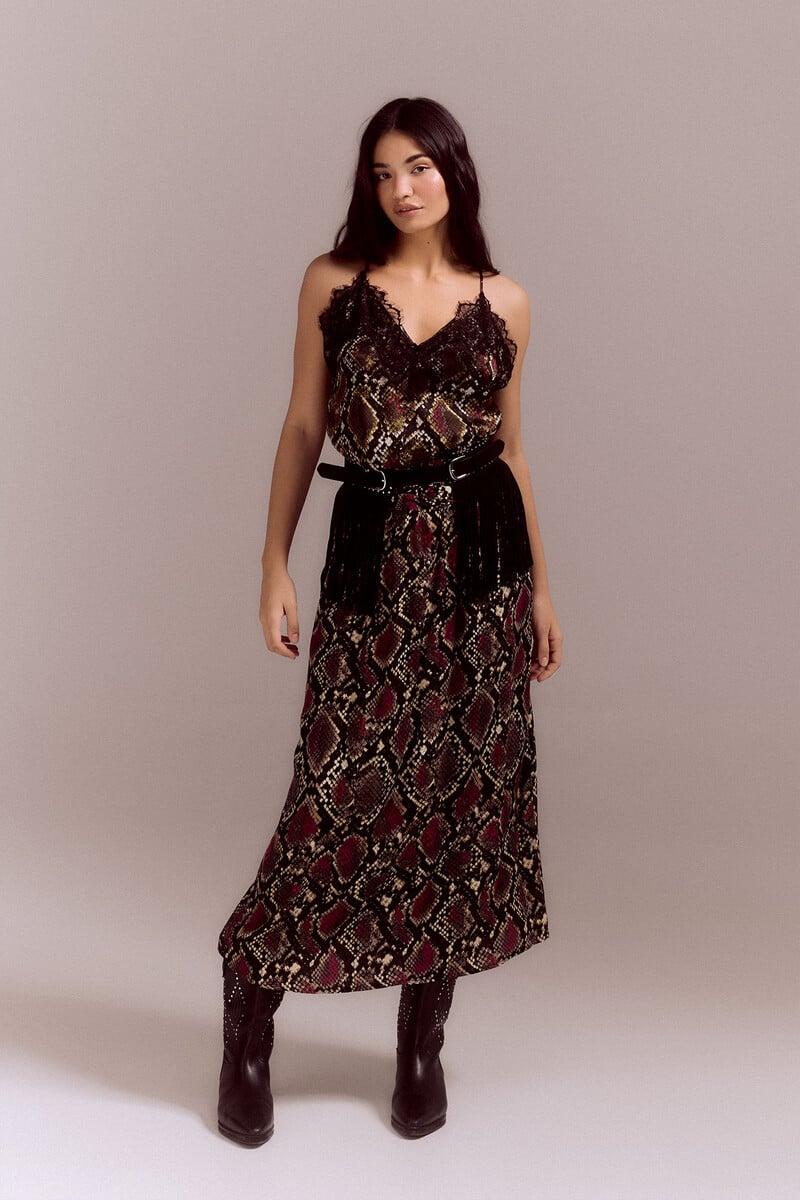 pedro del hierro Falda larga estampada