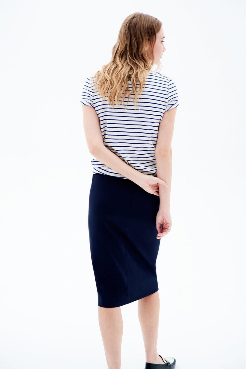 Pedro Del Hierro Falda Midi Recta Botones Dorados