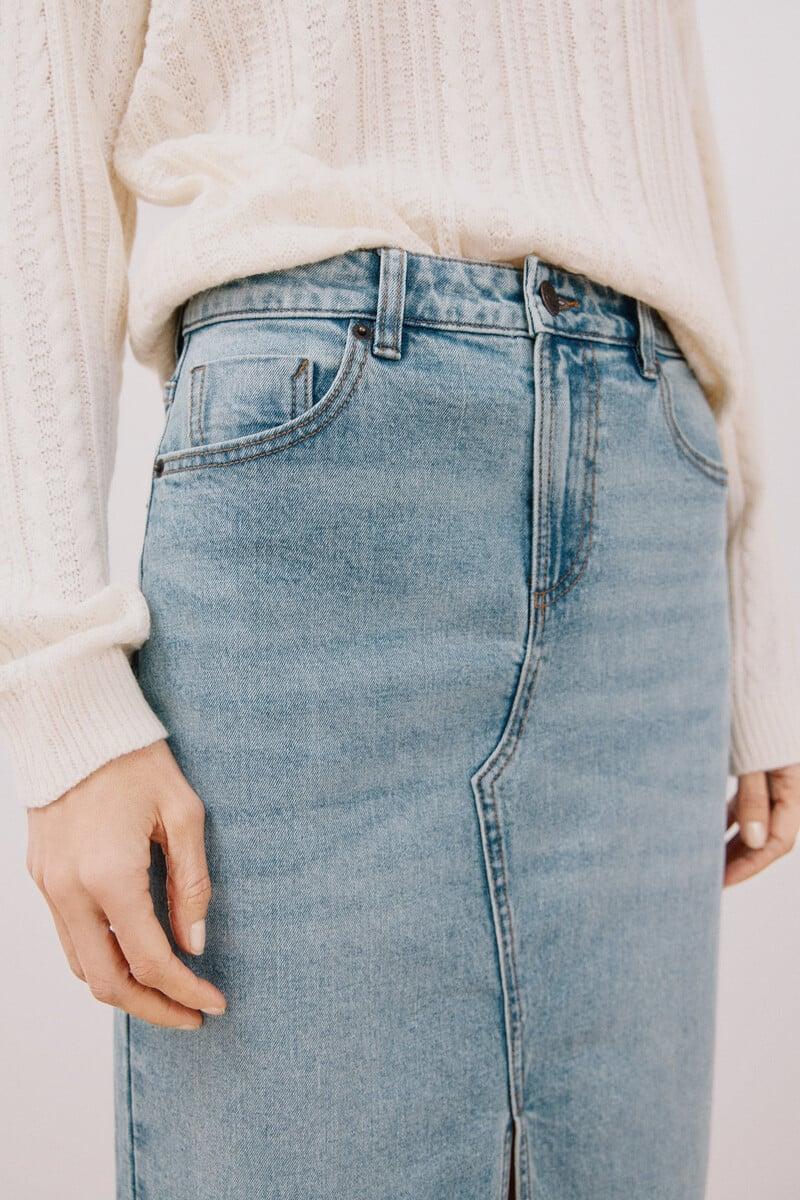 Pedro Del Hierro Falda Midi Vaquera