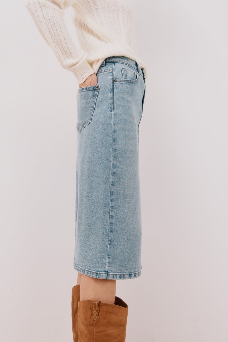 Pedro Del Hierro Falda Midi Vaquera