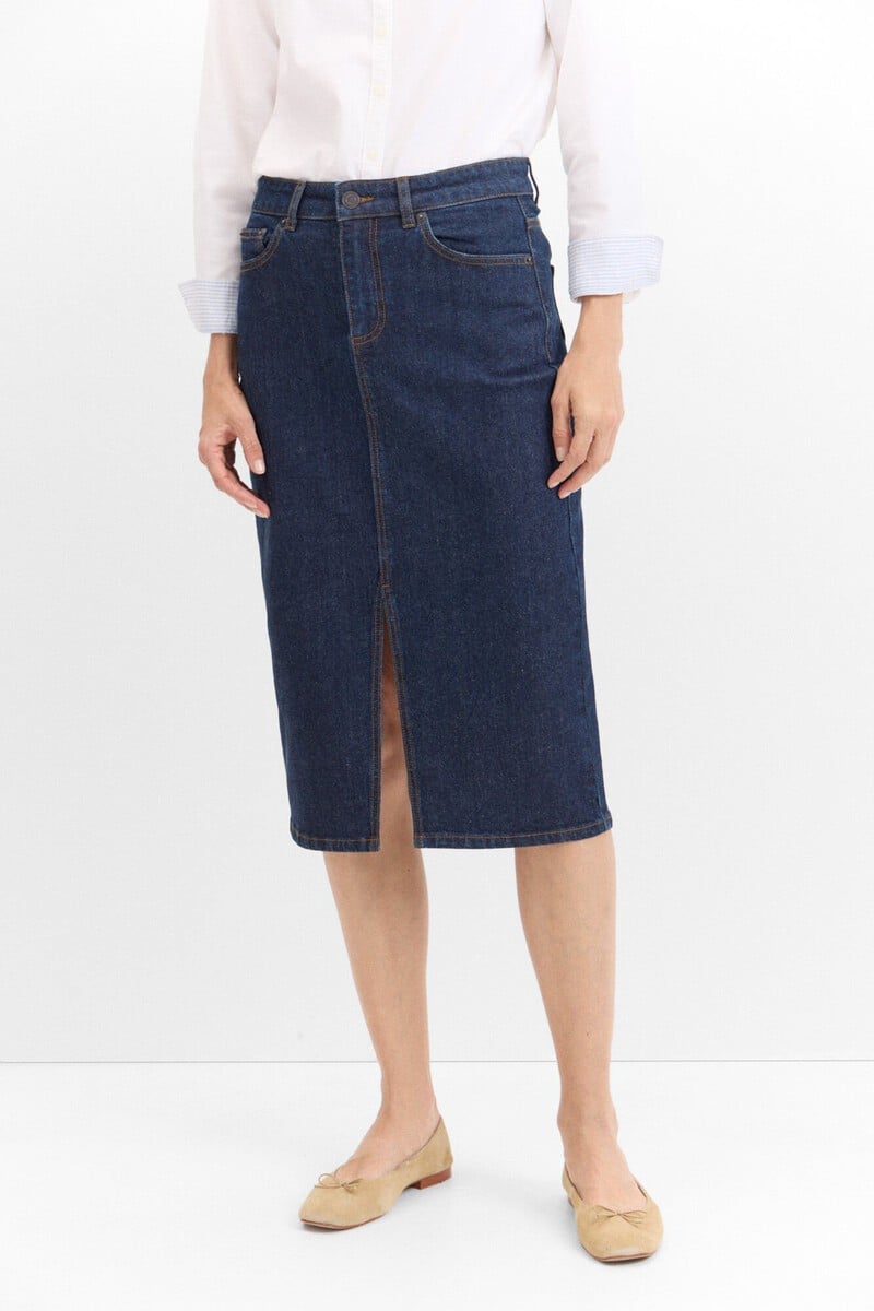 Pedro Del Hierro Falda Midi Vaquera