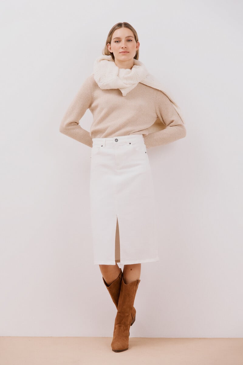 pedro del hierro Falda midi vaquera