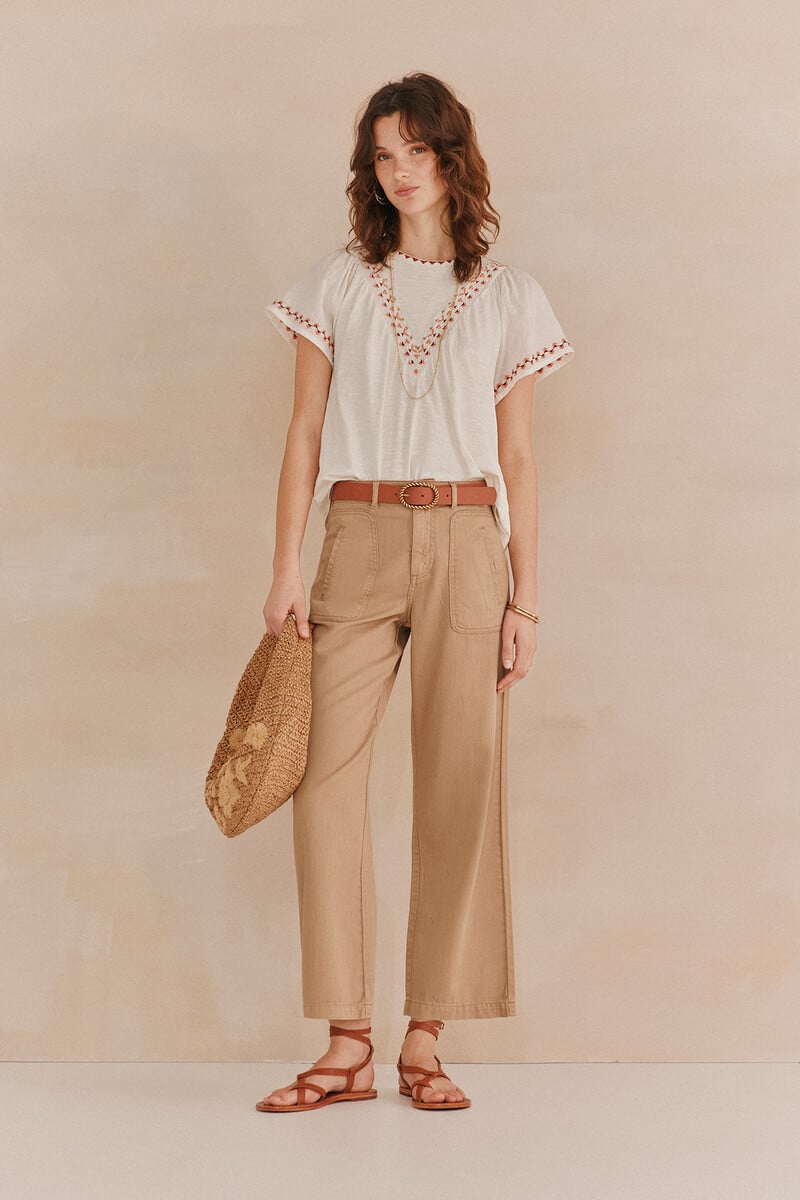 Pedro Del Hierro Felisa. Camiseta Bordados