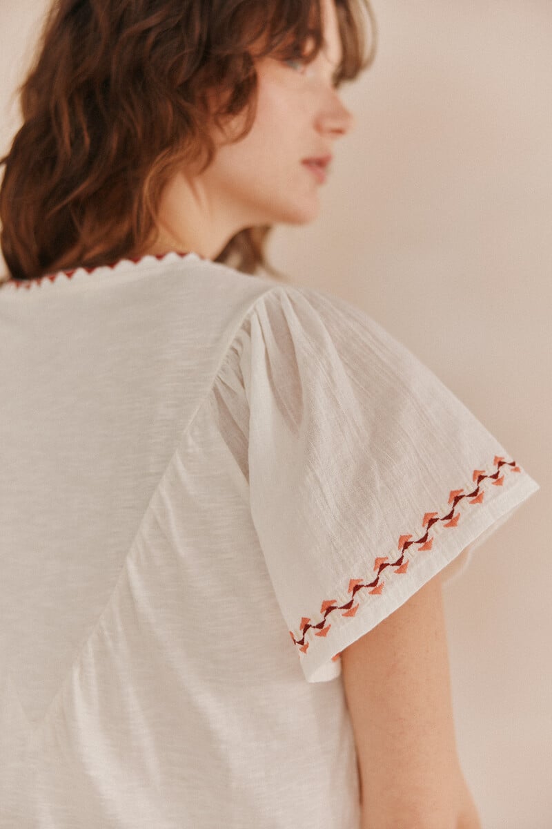 Pedro Del Hierro Felisa. Camiseta Bordados