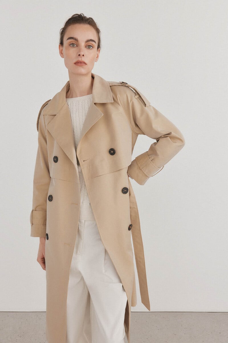 Pedro Del Hierro Gabardina Larga Lisa