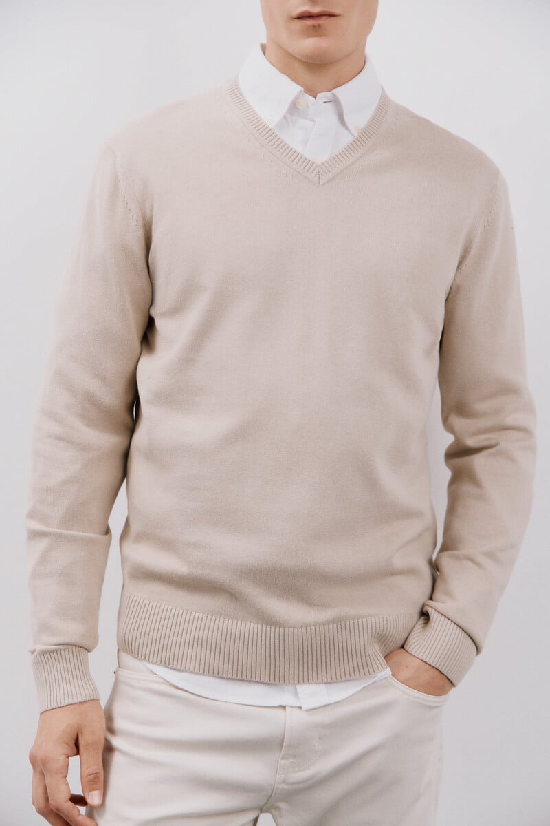 Pedro Del Hierro Jersey Algodón Cuello Pico Básico