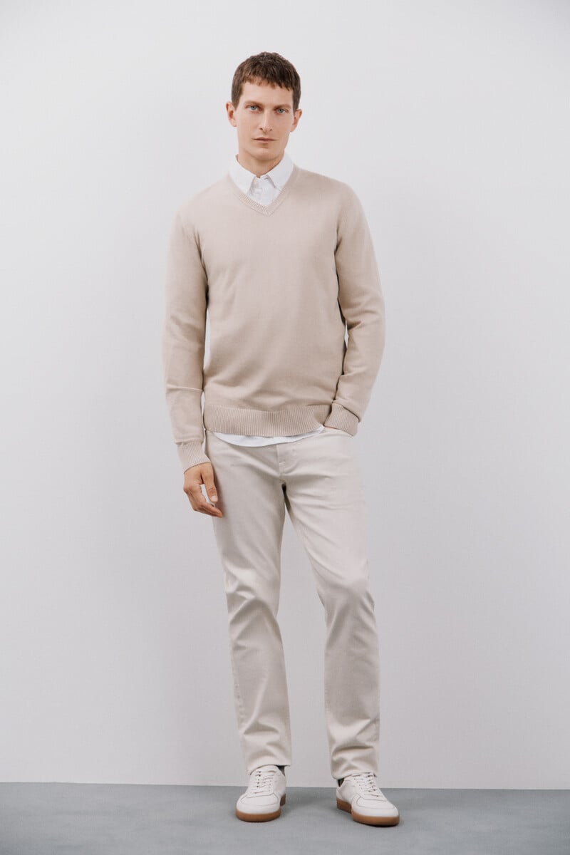 Pedro Del Hierro Jersey Algodón Cuello Pico Básico