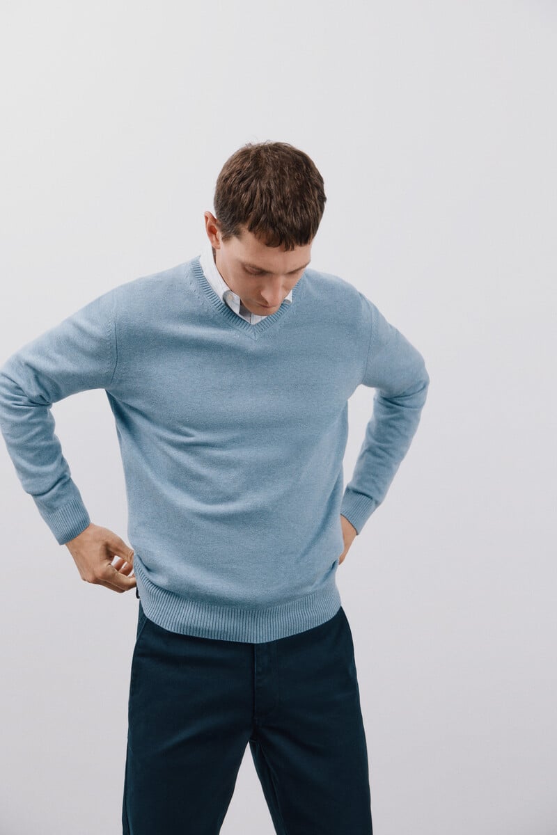 Pedro Del Hierro Jersey Algodón Cuello Pico Básico