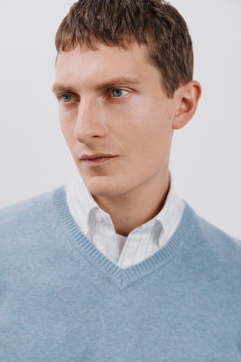 Pedro Del Hierro Jersey Algodón Cuello Pico Básico