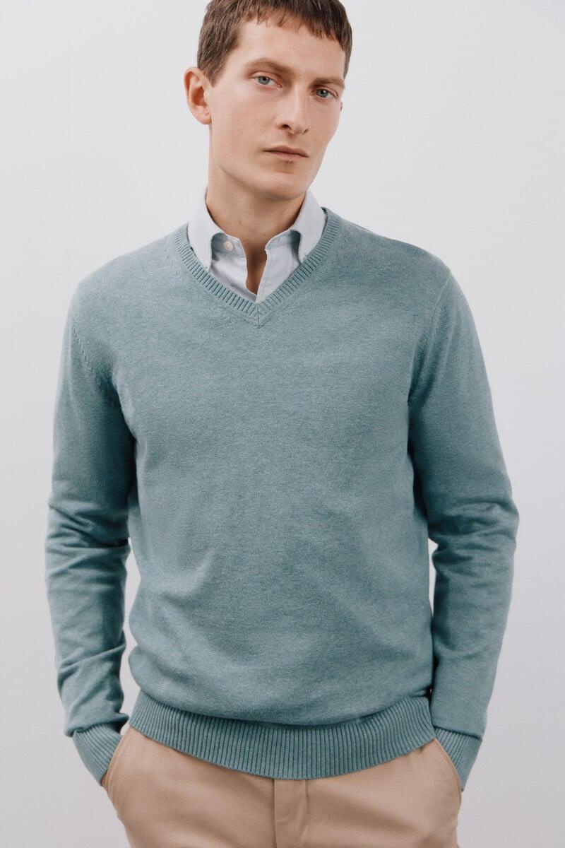 Pedro Del Hierro Jersey Algodón Cuello Pico Básico