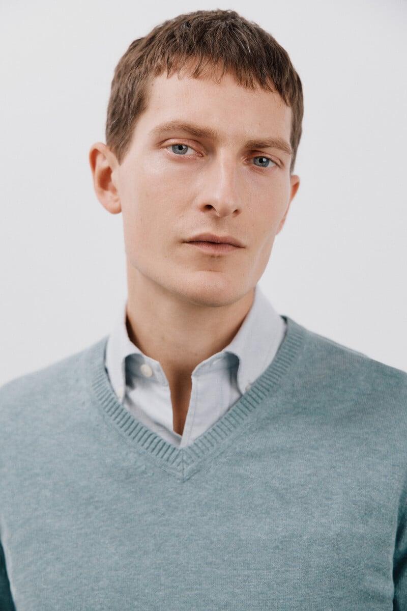 Pedro Del Hierro Jersey Algodón Cuello Pico Básico