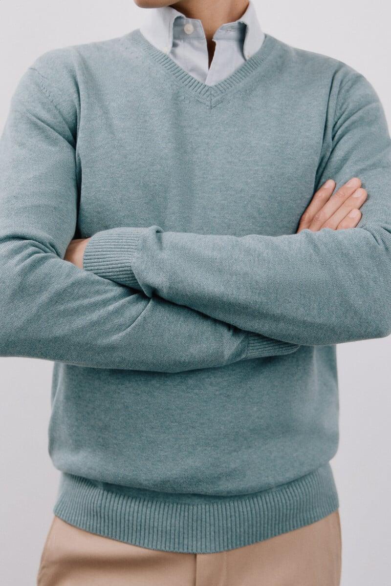 Pedro Del Hierro Jersey Algodón Cuello Pico Básico