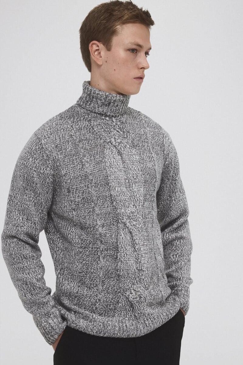 Pedro Del Hierro Jersey Lana Cable Cuello Alto