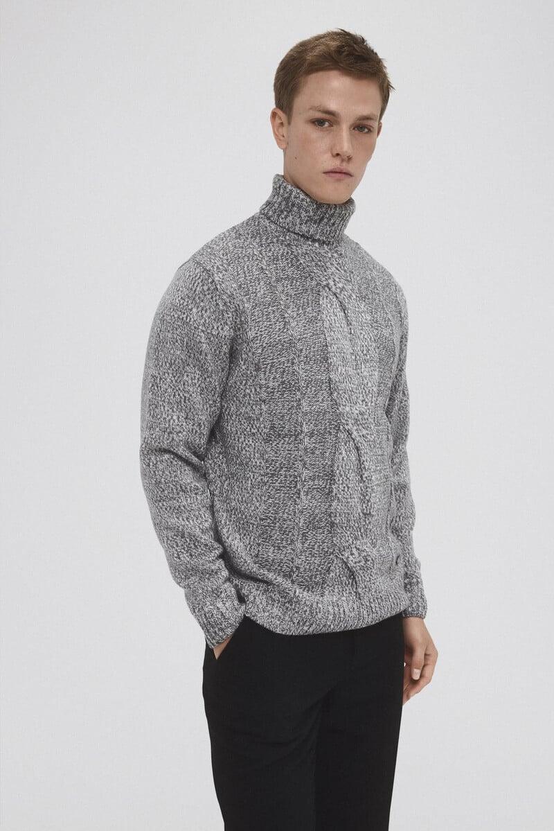 pedro del hierro Jersey lana cable cuello alto