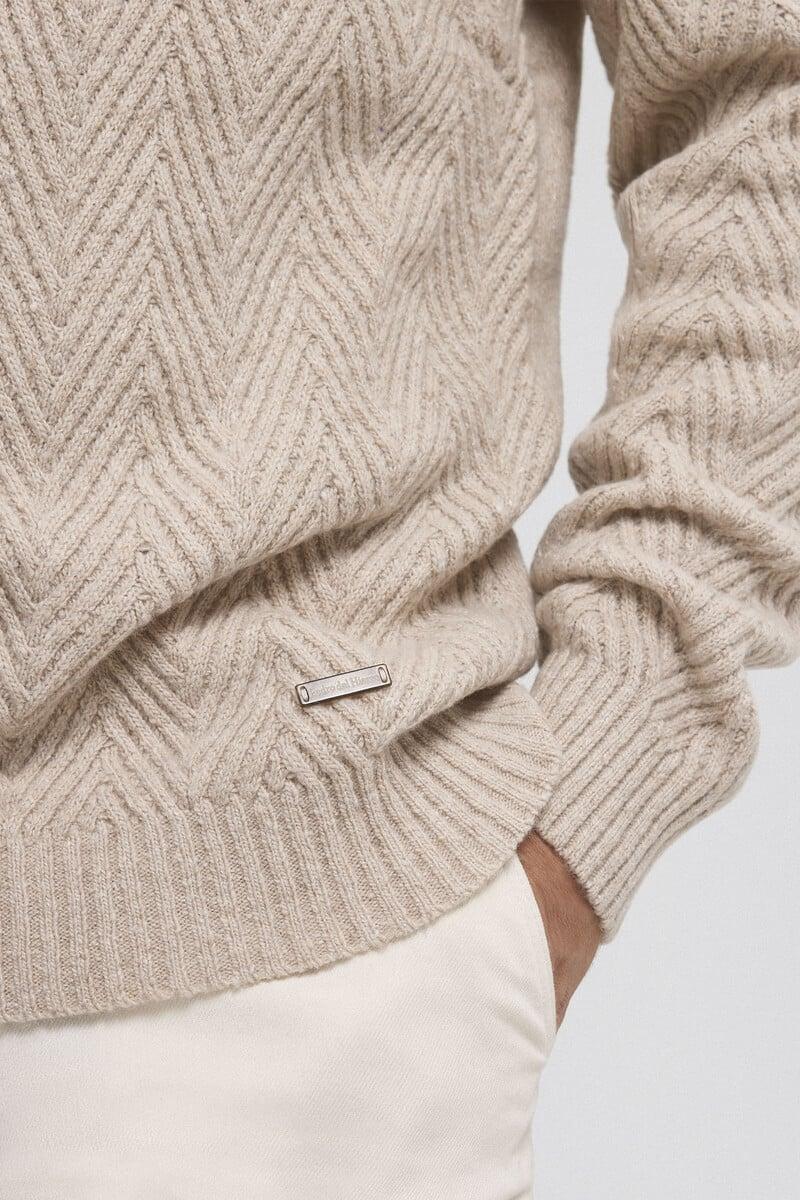 Pedro Del Hierro Jersey Lana Espiga Cuello Abierto