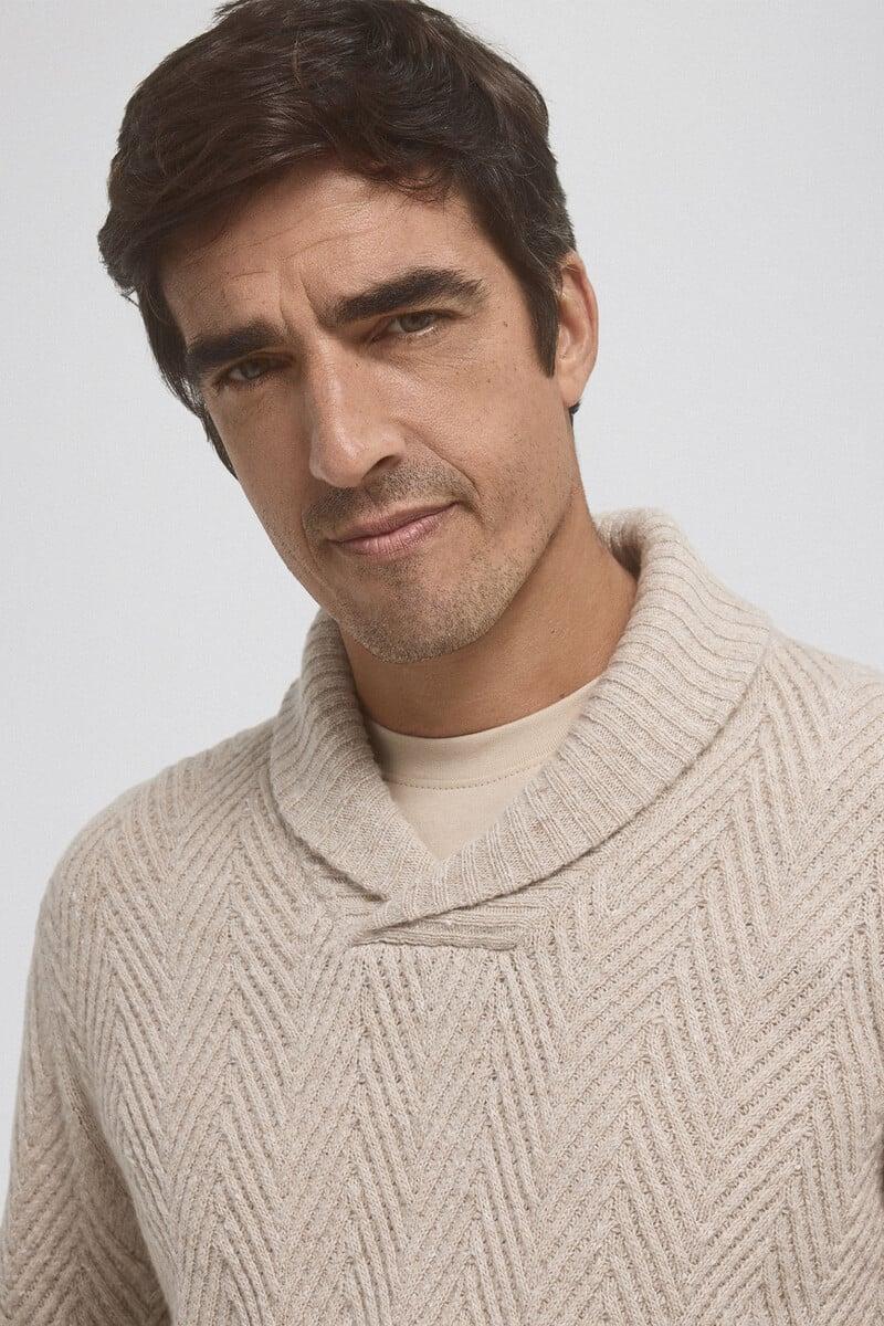 Pedro Del Hierro Jersey Lana Espiga Cuello Abierto