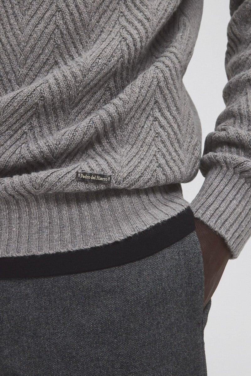Pedro Del Hierro Jersey Lana Espiga Cuello Abierto