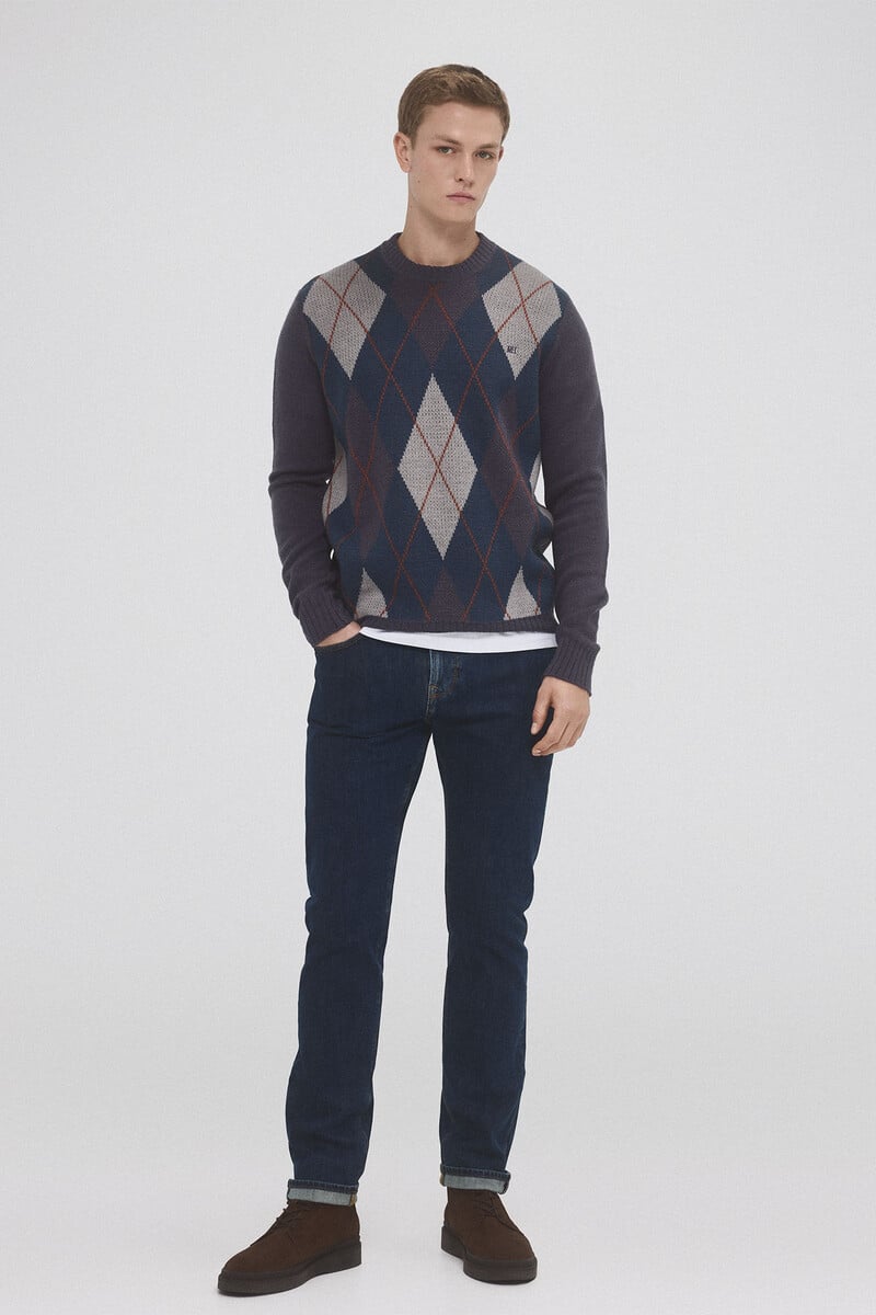 pedro del hierro Jersey lana rombos cuello redondo