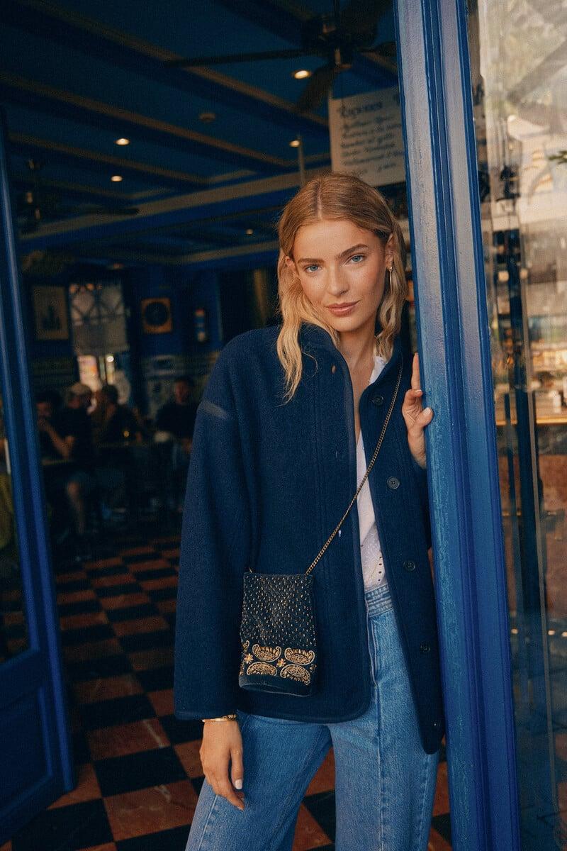 Pedro Del Hierro Neila. Bolso Terciopelo Abalorios