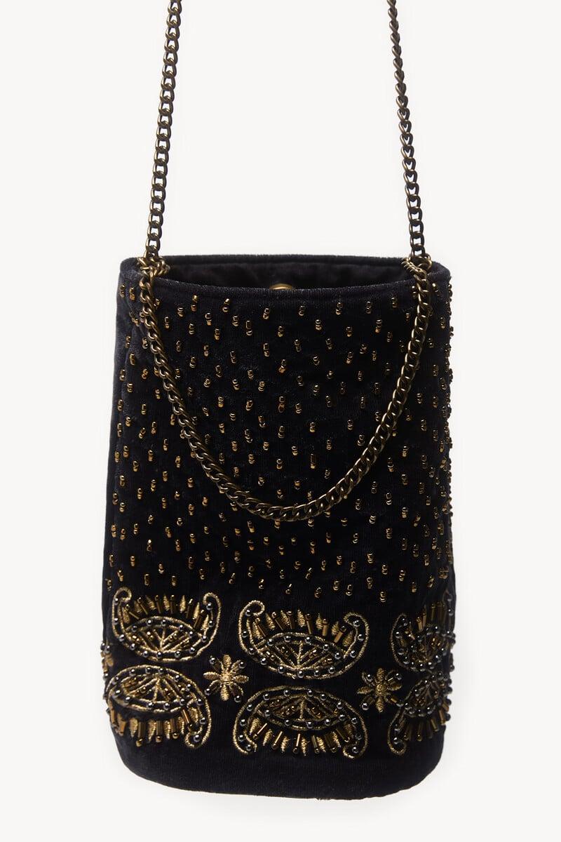 Pedro Del Hierro Neila. Bolso Terciopelo Abalorios