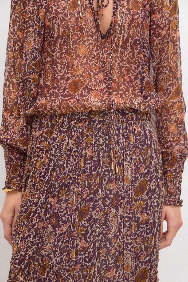 Pedro Del Hierro Olga. Falda Estampada Paneles