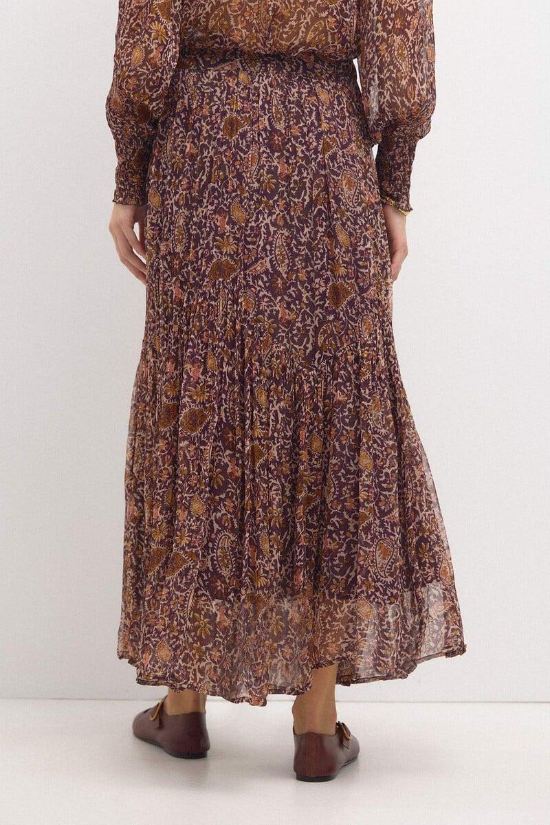 Pedro Del Hierro Olga. Falda Estampada Paneles