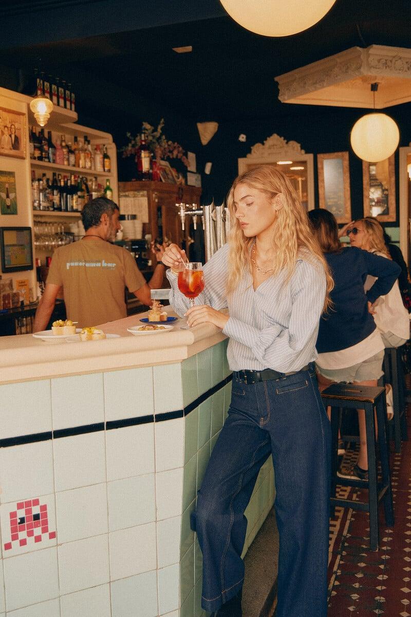 Pedro Del Hierro Ona. Jeans Anchos Con Bolsillos