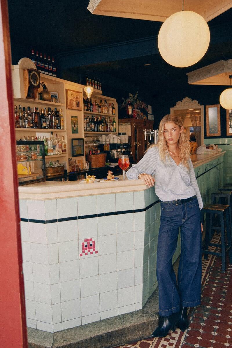 pedro del hierro Ona. Jeans anchos con bolsillos