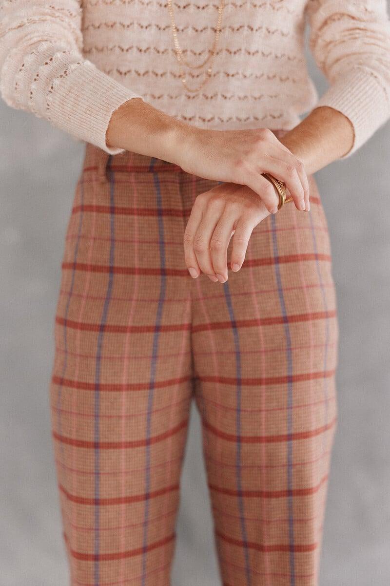 Pedro Del Hierro Pandora. Pantalón Recto De Cuadros