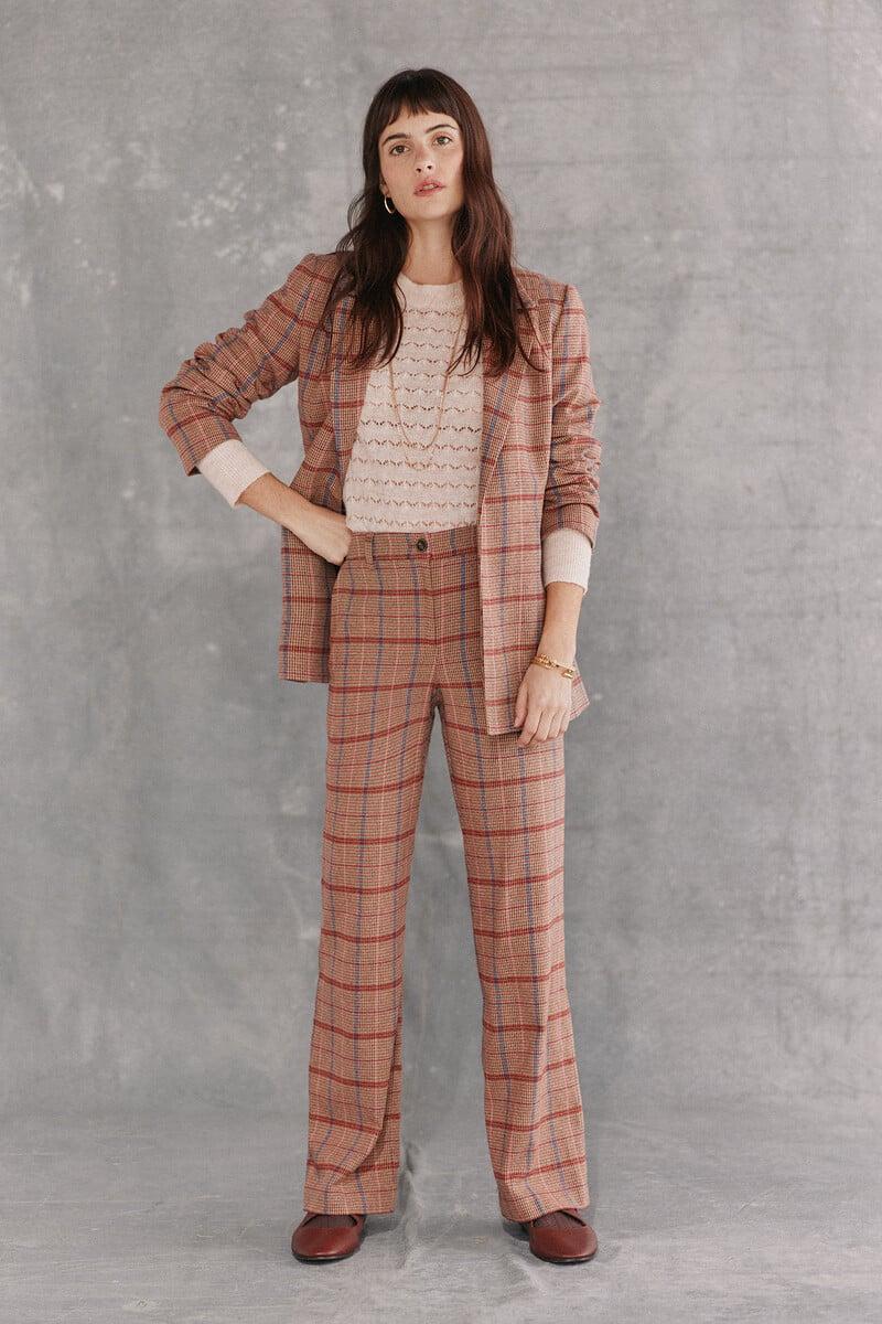 pedro del hierro Pandora. Pantalón recto de cuadros