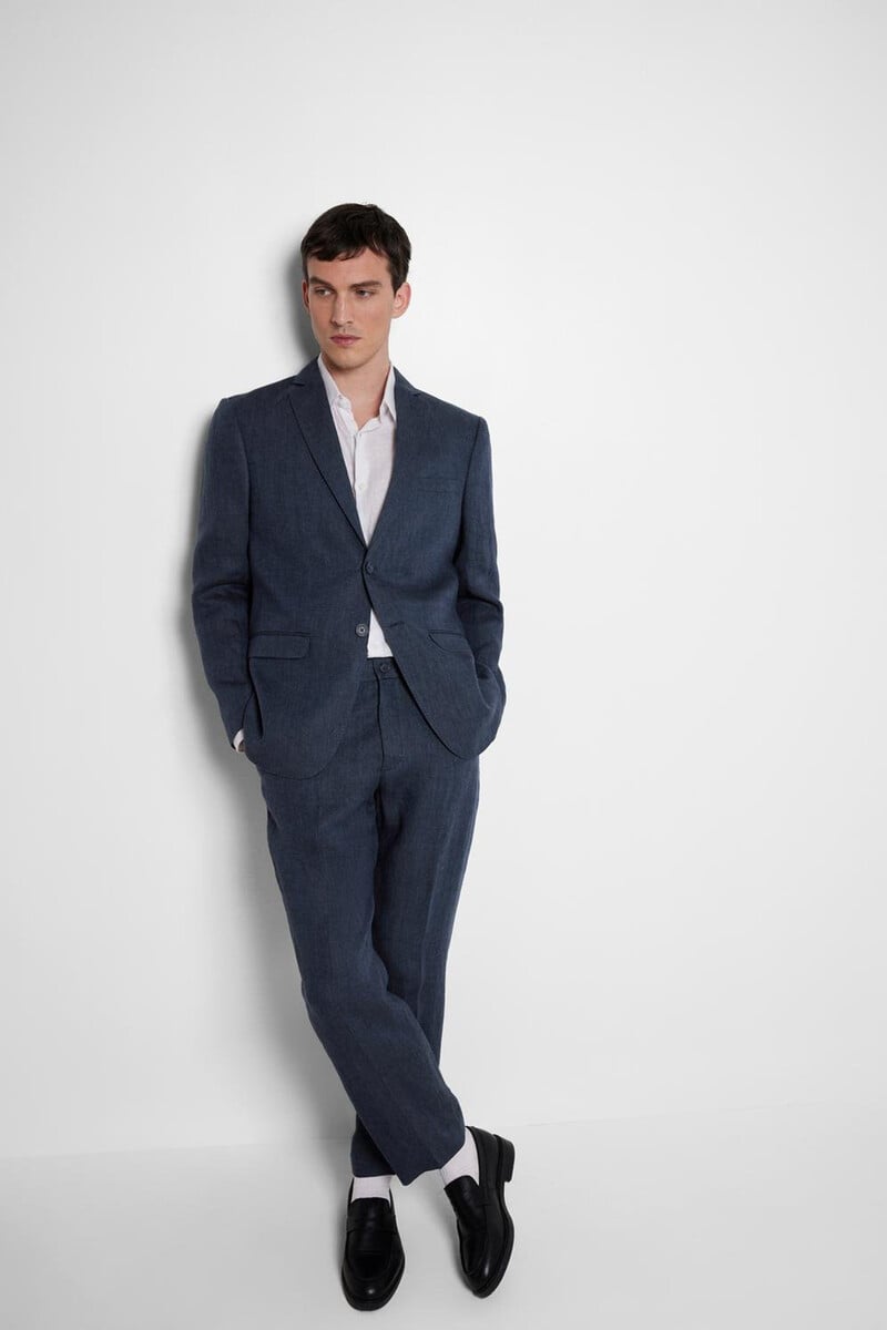 Pedro Del Hierro Pantalón De Traje 100% Lino