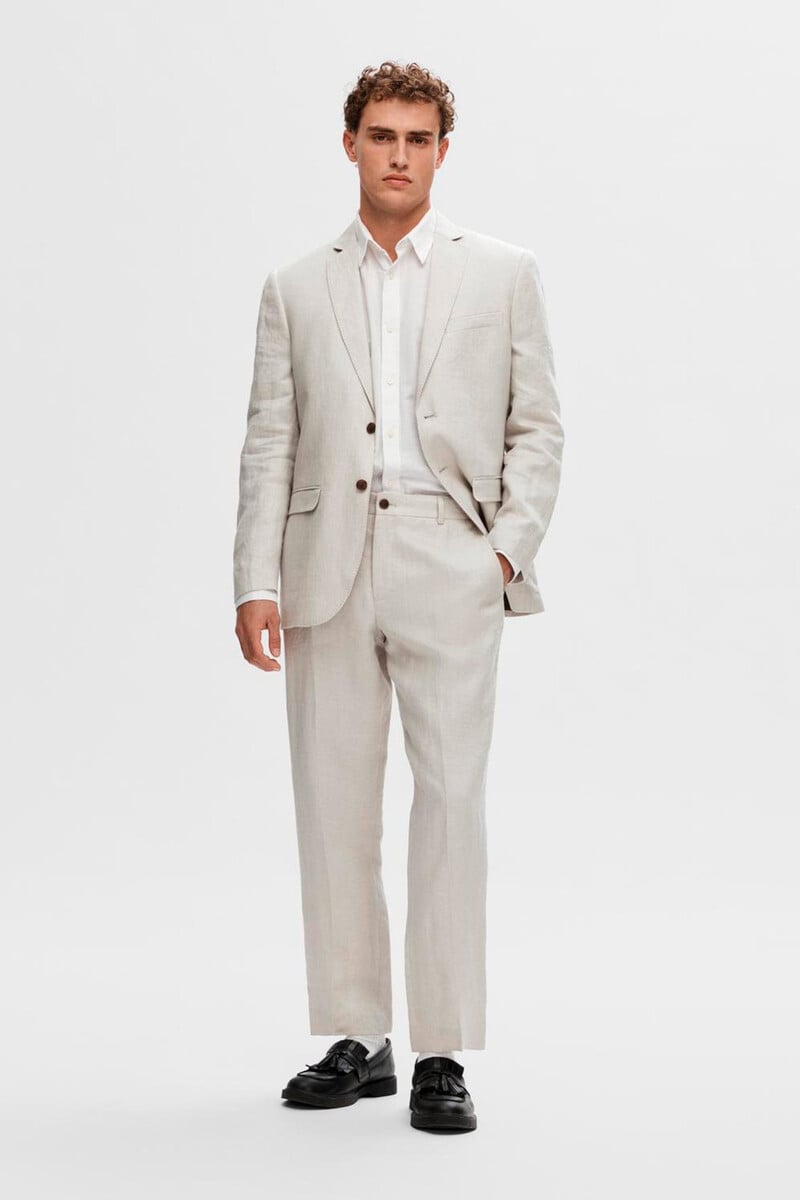 pedro del hierro Pantalón de traje 100% lino