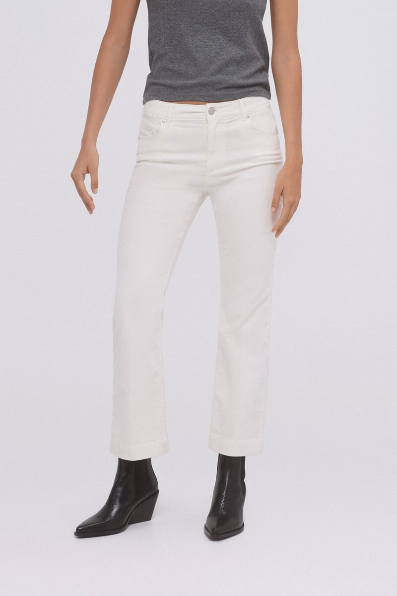 Pedro Del Hierro Pantalón Flare Cropped Terciopelo