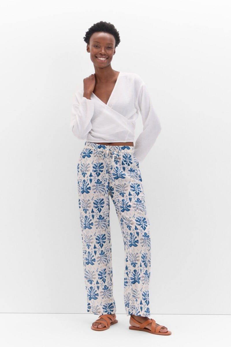 pedro del hierro Pantalón fluído estampado