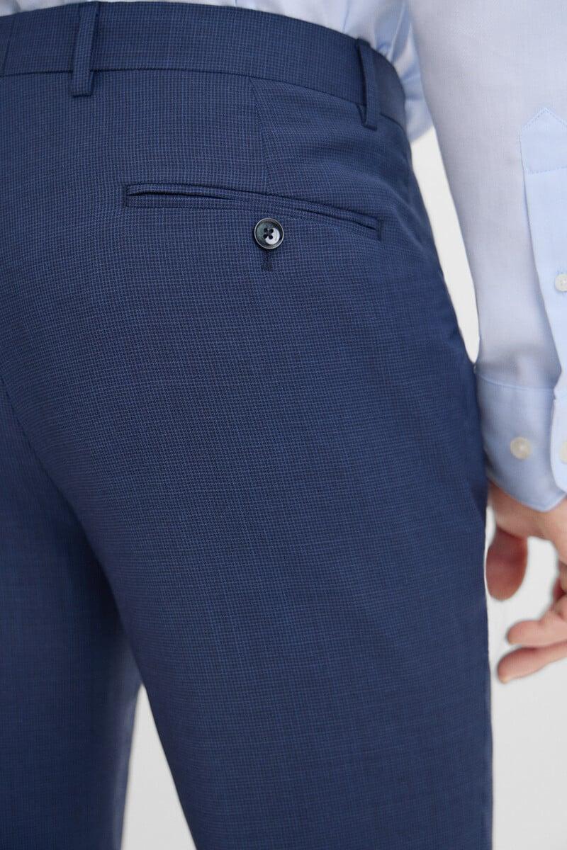Pedro Del Hierro Pantalón Microcuadro Slim Fit