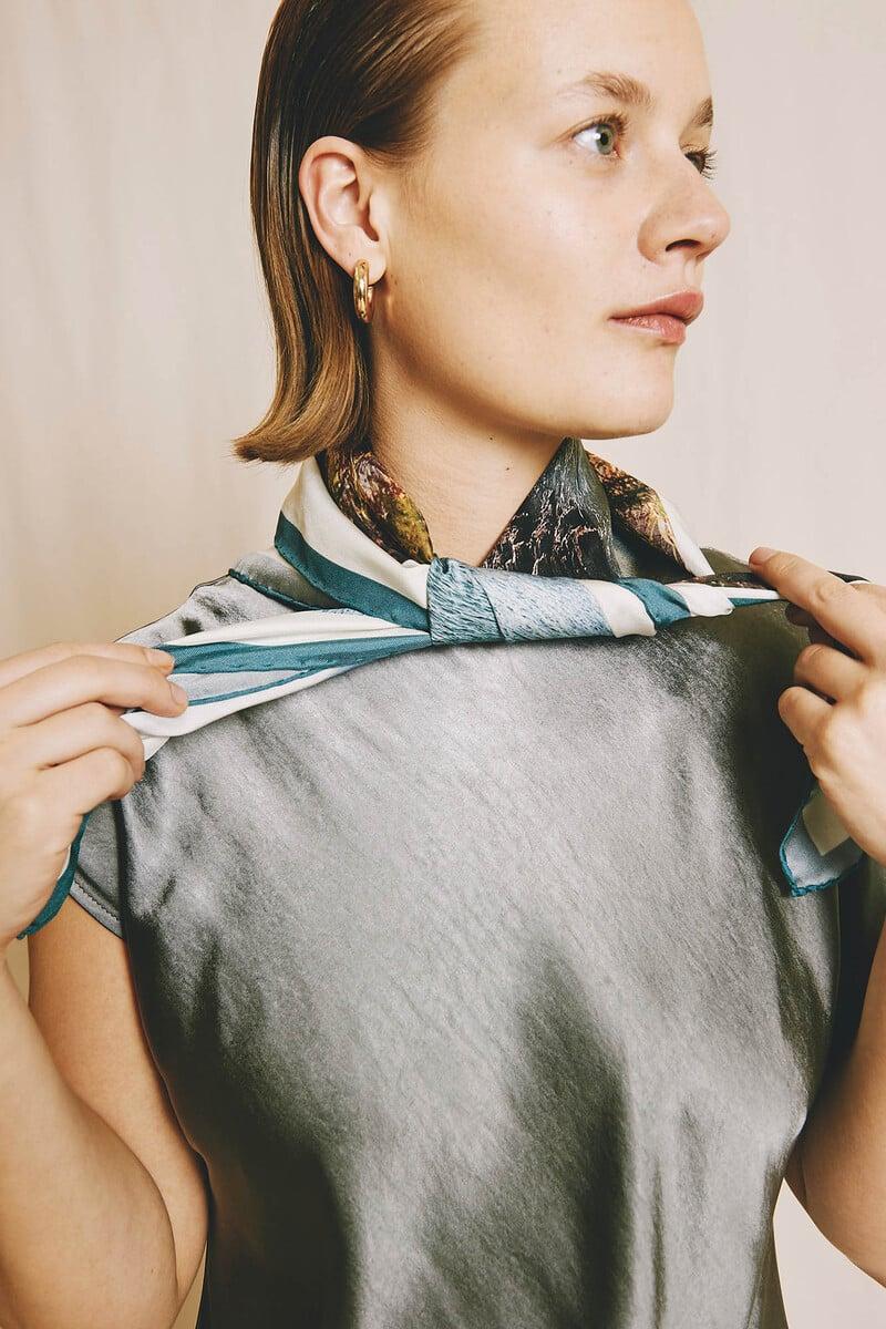 Pedro Del Hierro Pañuelo Seda Pragueira 65 X 65