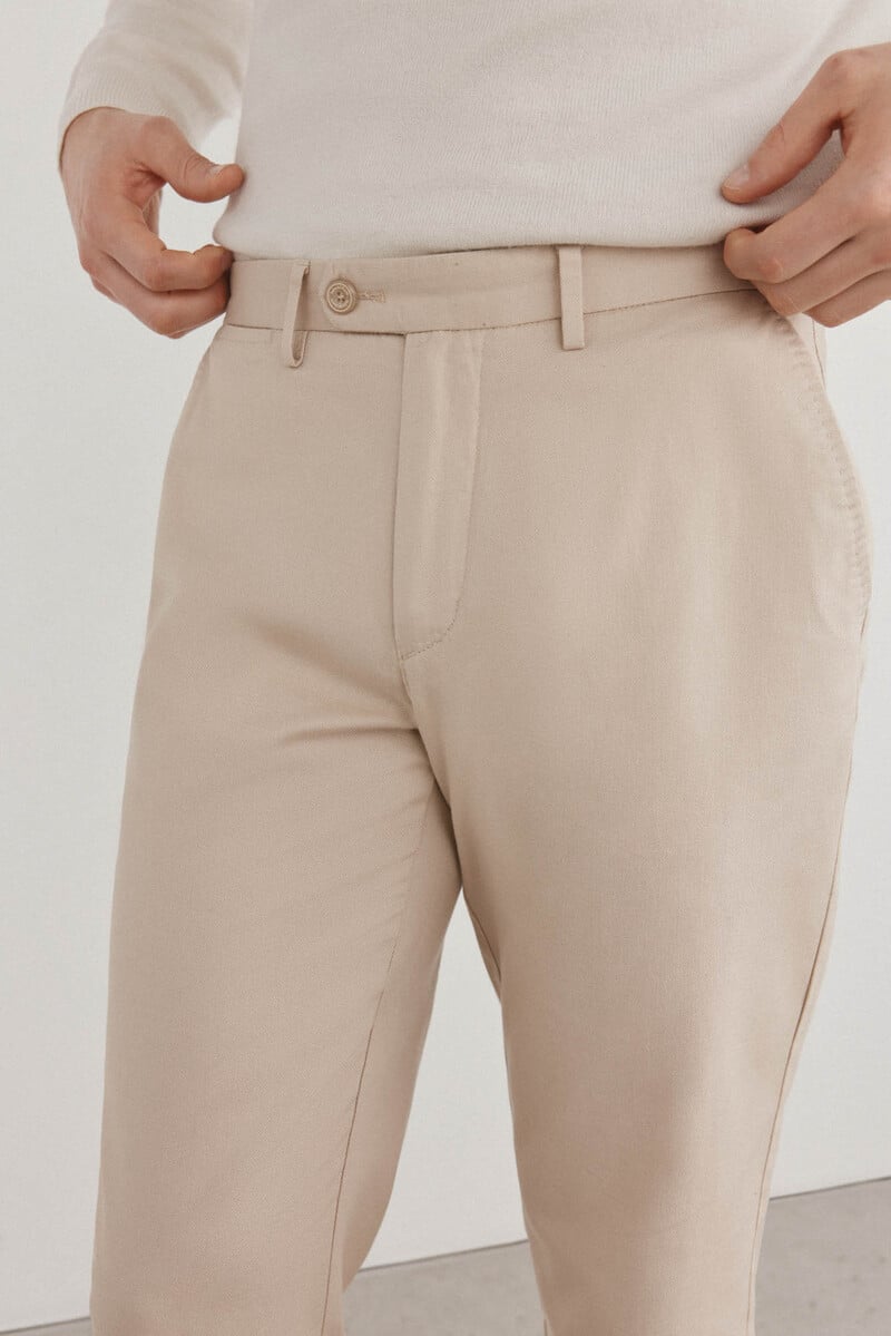 Pedro Del Hierro Patalón Chino Lino Regular Fit