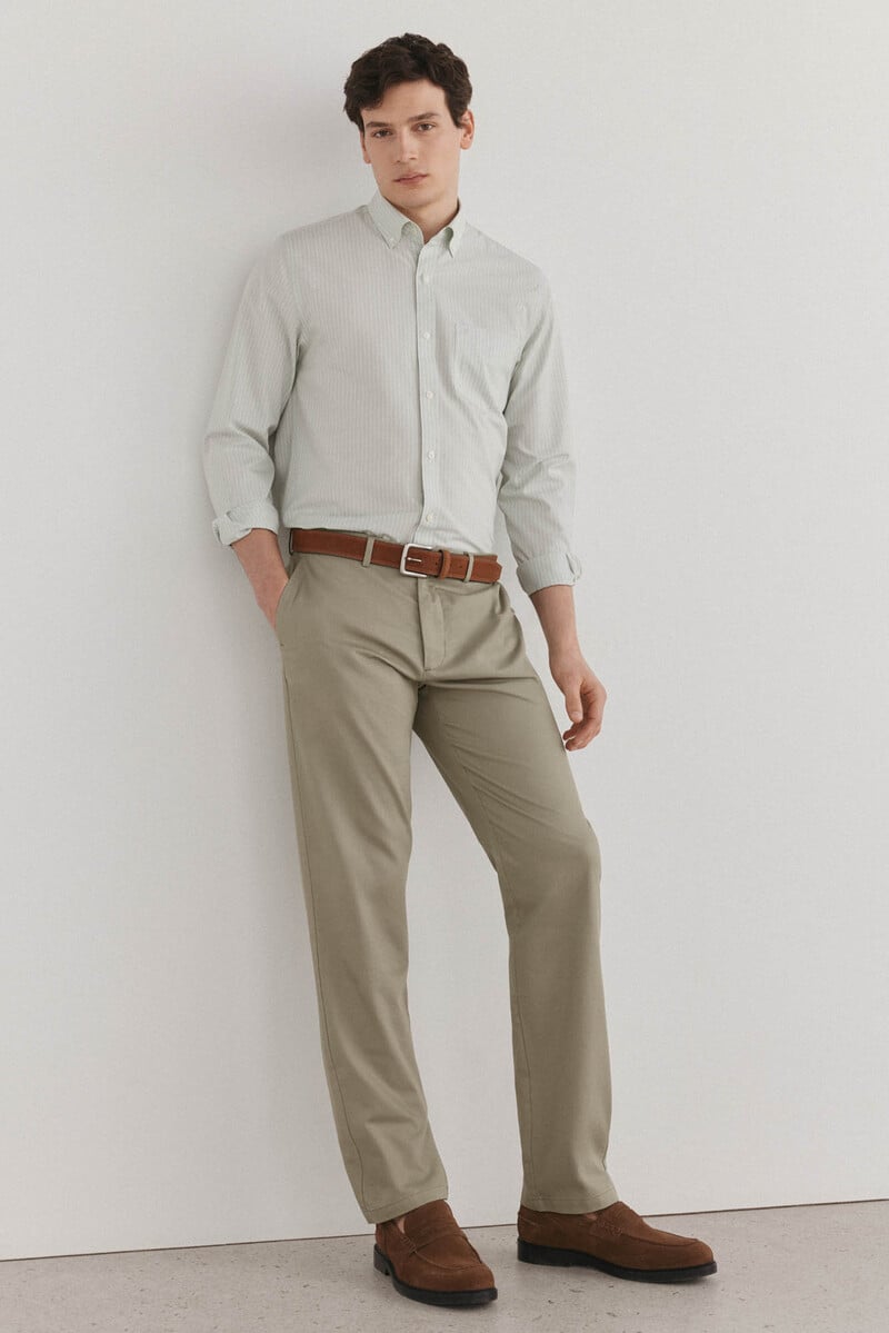 pedro del hierro Patalón chino lino regular fit