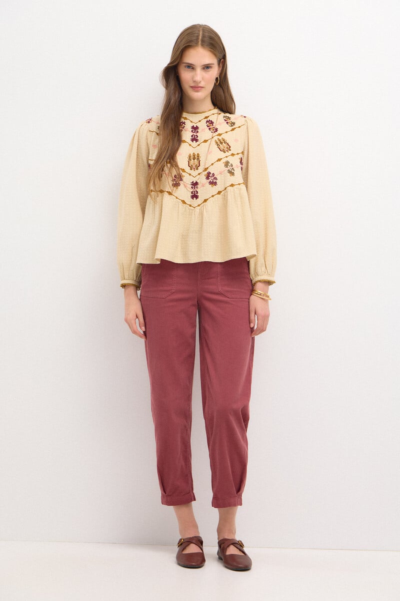 Pedro Del Hierro Pepa. Pantalón De Pana Con Pinzas