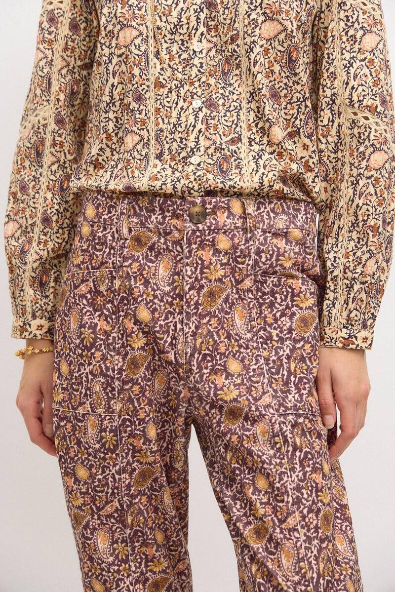 Pedro Del Hierro Pía. Pantalón De Pana Estampado