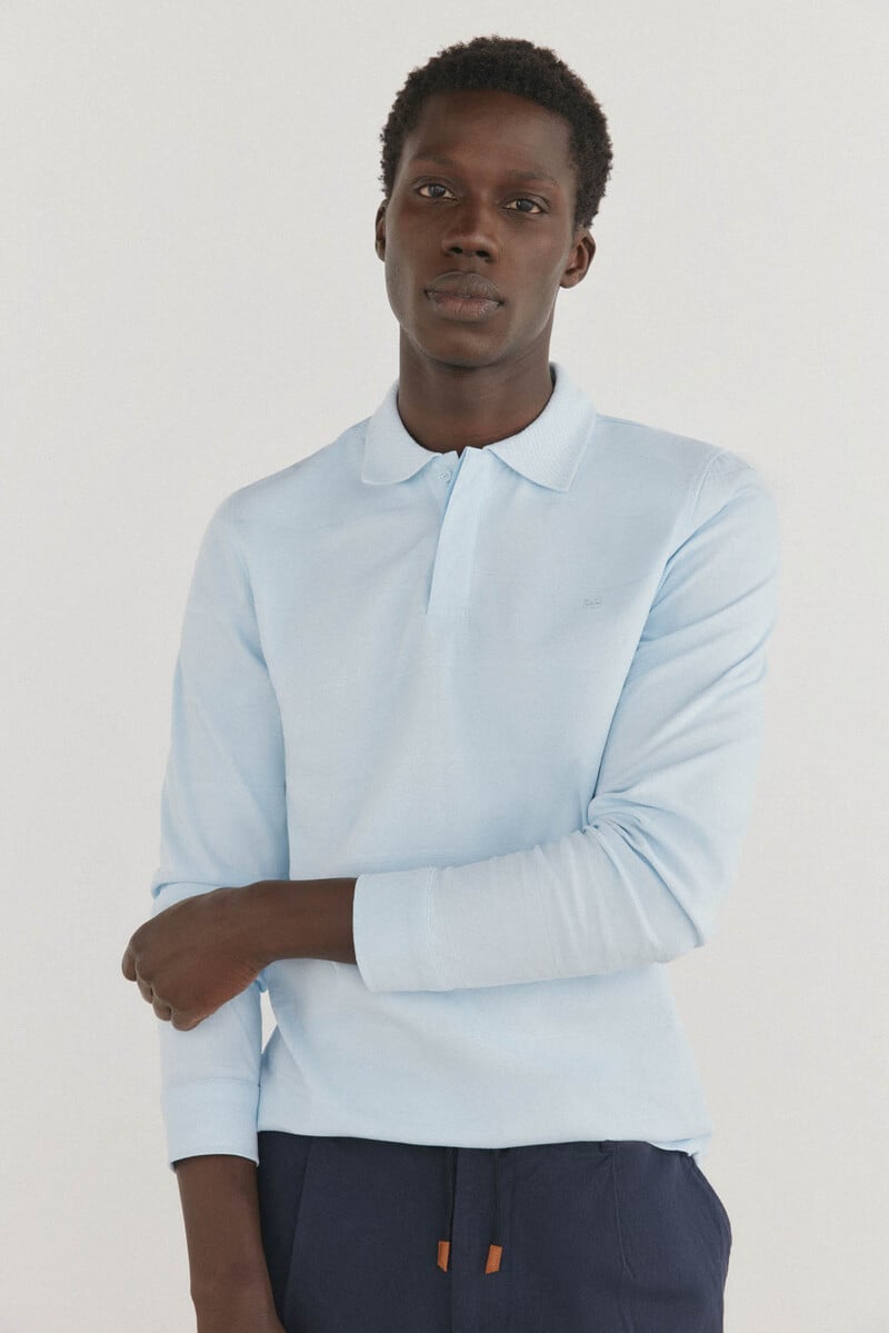 pedro del hierro Polo piqué manga larga