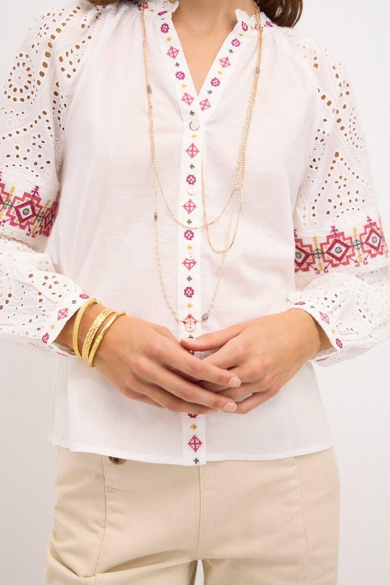 Pedro Del Hierro Rebeca. Camisa Bordada