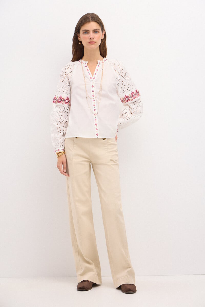Pedro Del Hierro Rebeca. Camisa Bordada